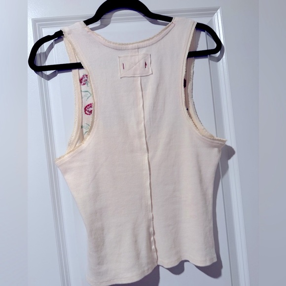 We The Free Floral Embroidered Tank Top - Cream and Red - Picture 3 of 3